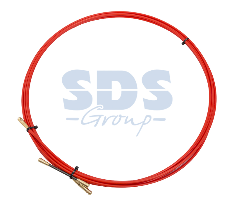 Протяжка кабельная (мини УЗК в бухте), стеклопруток, d=3,5 мм 10 м красная