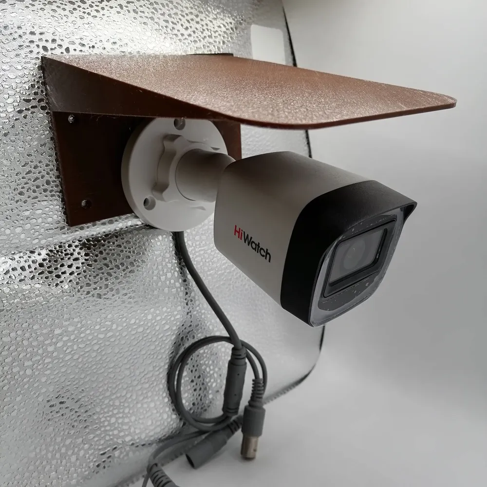 Защитный козырек для камеры (светильника) видеонаблюдения HIKVISION HIWATCH DAHUA плоский (коричневый) защита камеры от дождя, льда, снега